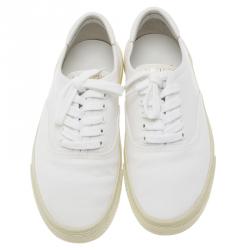 Pre Owned حذاء رياضي سان لوران باريس كانفاس أبيض مقاس 40