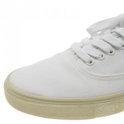 Pre Owned حذاء رياضي سان لوران باريس كانفاس أبيض مقاس 40