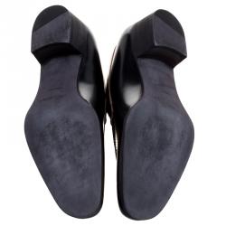 Saint Laurent Paris Black Leather Penny Loafers Size 44