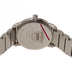 Saint Laurent Paris White Stainless Steel Herrenuhr Men's Wristwatch 36MM
