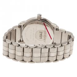 Saint Laurent Paris White Stainless Steel Herrenuhr Men's Wristwatch 36MM