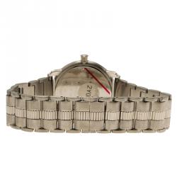 Pre Owned Saint Laurent Paris White Stainless Steel Herrenuhr Men's Wristwatch 36MM