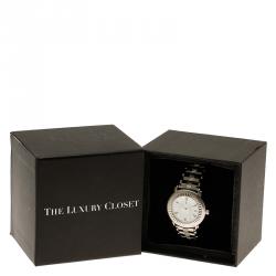 Pre Owned Saint Laurent Paris White Stainless Steel Herrenuhr Men's Wristwatch 36MM