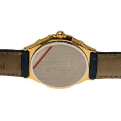 Saint Laurent Paris Blue Gold-Plated Stainless Steel Classic Men's Wristwatch 36MM