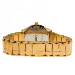 Saint Laurent Paris White Gold-Plated Stainless Steel Herrenuhr Men's Wristwatch 36MM