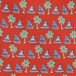 Pre Owned Salvatore Ferragamo Red Printed Silk Tie