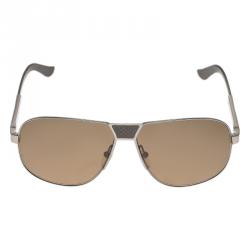 Salvatore Ferragamo Silver/Grey SF137SP Aviator Sunglasses