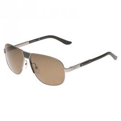 Salvatore Ferragamo Silver/Grey SF137SP Aviator Sunglasses