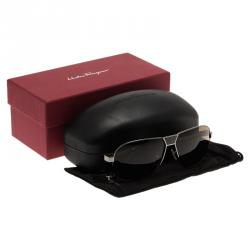 Salvatore Ferragamo Silver/Grey SF137SP Aviator Sunglasses