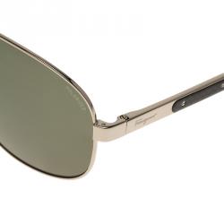 Pre Owned Salvatore Ferragamo Gold SF137SP Aviator Sunglasses