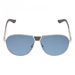 Pre Owned Salvatore Ferragamo Silver SF136SP Aviator Sunglasses