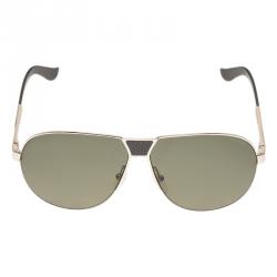 Pre Owned Salvatore Ferragamo Gold SF136SP Aviator Sunglasses