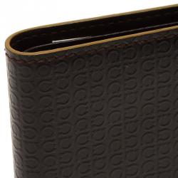 Salvatore Ferragamo Brown Gancio Embossed Bi-Fold Wallet