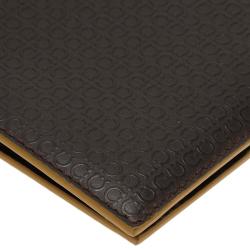 Salvatore Ferragamo Brown Gancio Embossed Bi-Fold Wallet
