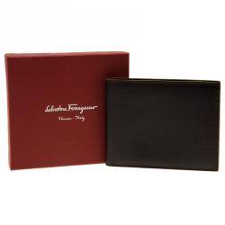 Salvatore Ferragamo Brown Gancio Embossed Bi-Fold Wallet