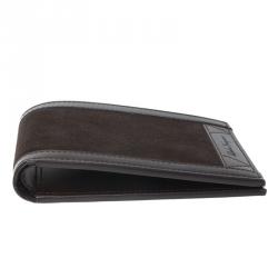 Salvatore Ferragamo Brown Leather and Suede Bi-Fold Wallet