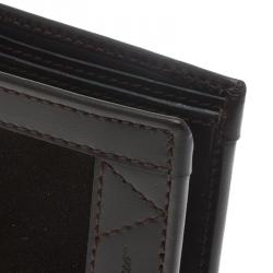 Salvatore Ferragamo Brown Leather and Suede Bi-Fold Wallet