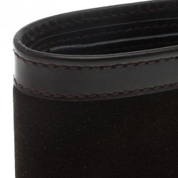 Salvatore Ferragamo Brown Leather and Suede Bi-Fold Wallet
