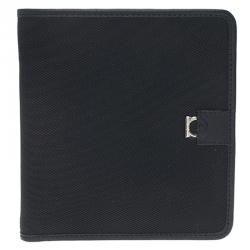 Salvatore Ferragamo Black Canvas Bi-Fold Wallet