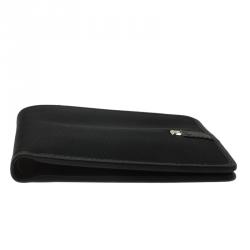 Salvatore Ferragamo Black Canvas Bi-Fold Wallet