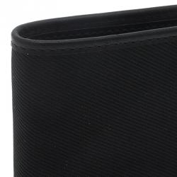 Salvatore Ferragamo Black Canvas Bi-Fold Wallet