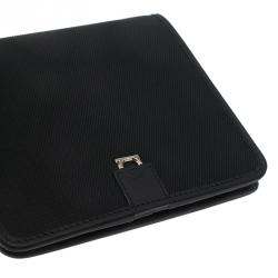 Salvatore Ferragamo Black Canvas Bi-Fold Wallet
