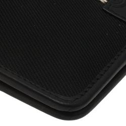 Salvatore Ferragamo Black Canvas Bi-Fold Wallet