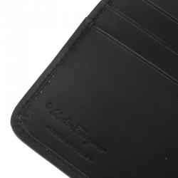 Salvatore Ferragamo Black Canvas Bi-Fold Wallet