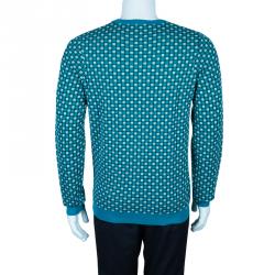 Pre Owned بلوفر سالفاتوري فيراغامو كاروه تركواز للرجال L