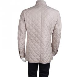 Pre Owned Salvatore Ferragamo Beige Quilted Jacket L