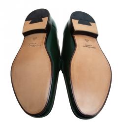 Pre Owned Salvatore Ferragamo Dark Green Gancio Bit Loafers Size 44