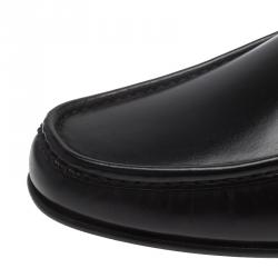 مملوكة مسبقًا حذاء لوفرز سالفاتوري فيراغامو موريس غانسيو بيت جلد أسود مقاس 44.5