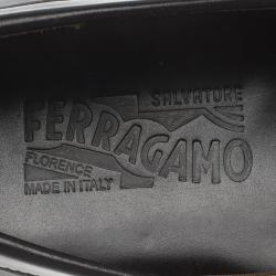 مملوكة مسبقًا حذاء لوفرز سالفاتوري فيراغامو موريس غانسيو بيت جلد أسود مقاس 44.5