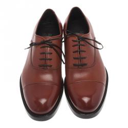 Salvatore Ferragamo Brown Leather Pride Oxfords Size 41.5