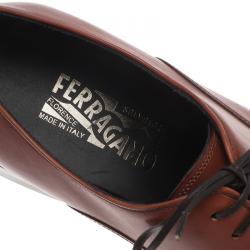 Salvatore Ferragamo Brown Leather Pride Oxfords Size 41.5