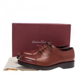 Salvatore Ferragamo Brown Leather Pride Oxfords Size 41.5