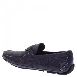 Pre Owned Salvatore Ferragamo Purple Alligator Parigi Driving Loafers Size 40.5