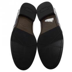 مملوكة مسبقًا Salvatore Ferragamo Navy Blue Leather Penny Loafers Size 44