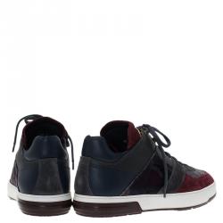 Pre Owned Salvatore Ferragamo Tricolor Leather And Suede Monroe Sneakers Size 44