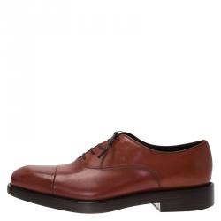 Pre Owned حذاء سالفاتوري فيراغامو اكسفورد برايد جلد بني مقاس 43