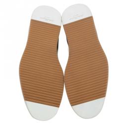 مملوكة مسبقًا Salvatore Ferragamo Black Leather Mito Lace up Sneaker Boots Size 43.5