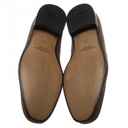 Pre Owned Salvatore Ferragamo Brown Nubuck Maurice Gancio Bit Loafers Size 43