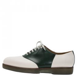 Pre Owned Salvatore Ferragamo Two Tone Leather Ricky Oxfords Size 44