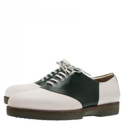 Pre Owned Salvatore Ferragamo Two Tone Leather Ricky Oxfords Size 44