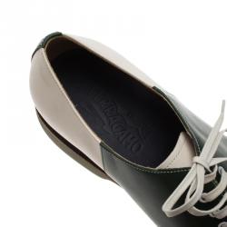 Pre Owned Salvatore Ferragamo Two Tone Leather Ricky Oxfords Size 44