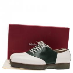 Pre Owned Salvatore Ferragamo Two Tone Leather Ricky Oxfords Size 44