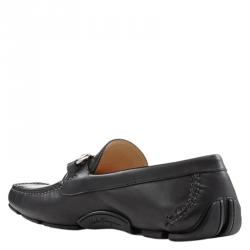 Pre Owned Salvatore Ferragamo Black Leather Parigi Gancio Bit Loafers Size 41.5