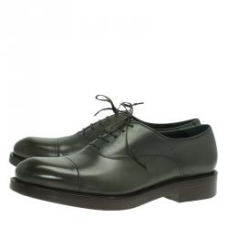 مملوكة مسبقًا Salvatore Ferragamo Olive Leather Pride Oxfords Size 42.5