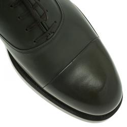 مملوكة مسبقًا Salvatore Ferragamo Olive Leather Pride Oxfords Size 42.5