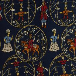 Pre Owned Salvatore Ferragamo Navy Blue Printed Silk Tie